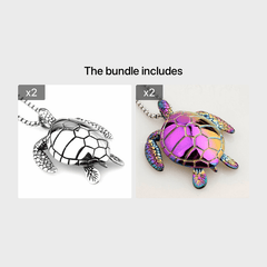 Men's Stainless Steel Turtle Pendant Necklace