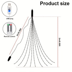 180LED Waterfall Tree Fairy Lights 9 Drop 200cm Outdoor Garland USB Plug