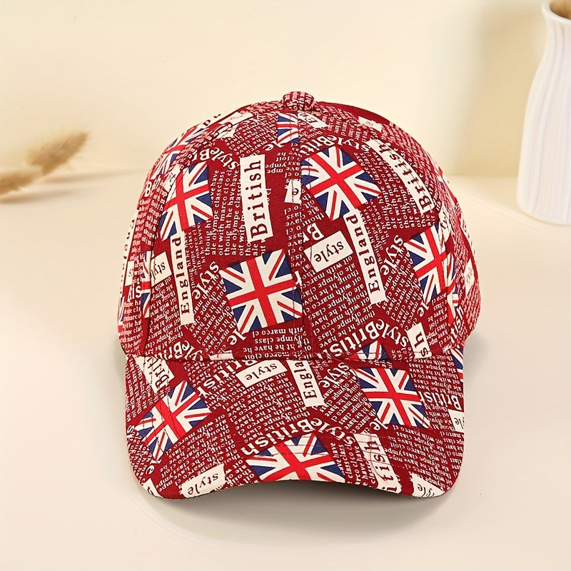 British Flag Print Baseball Cap Vintage Dad Hats Casual Unisex Hip Hop Sun Hats
