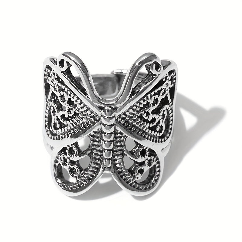 Vintage Butterfly Ring For Men Open Adjustable Casual Jewelry Gift