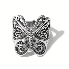 Vintage Butterfly Ring For Men Open Adjustable Casual Jewelry Gift