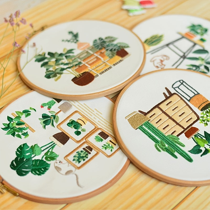 Embroidery Kit For Beginners Hand DIY Cross Stitch Kits Embroidery Hoop
