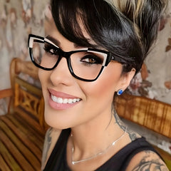 Cat Eye Anti Light Glasses TR90 Block Clear Lens Glasses