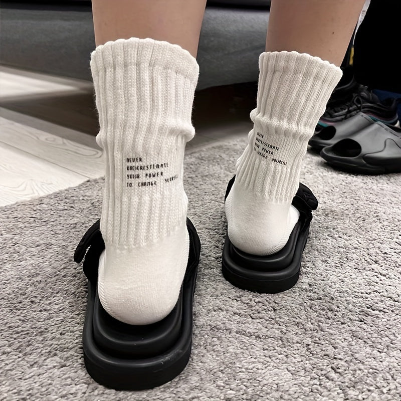 Letter Print Socks Soft Mid Tube Socks Women's Stockings