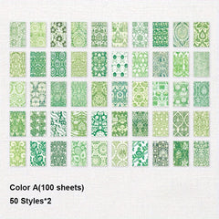 100 Sheets Vintage Flower Patterned Paper for Scrapbooking & Crafts