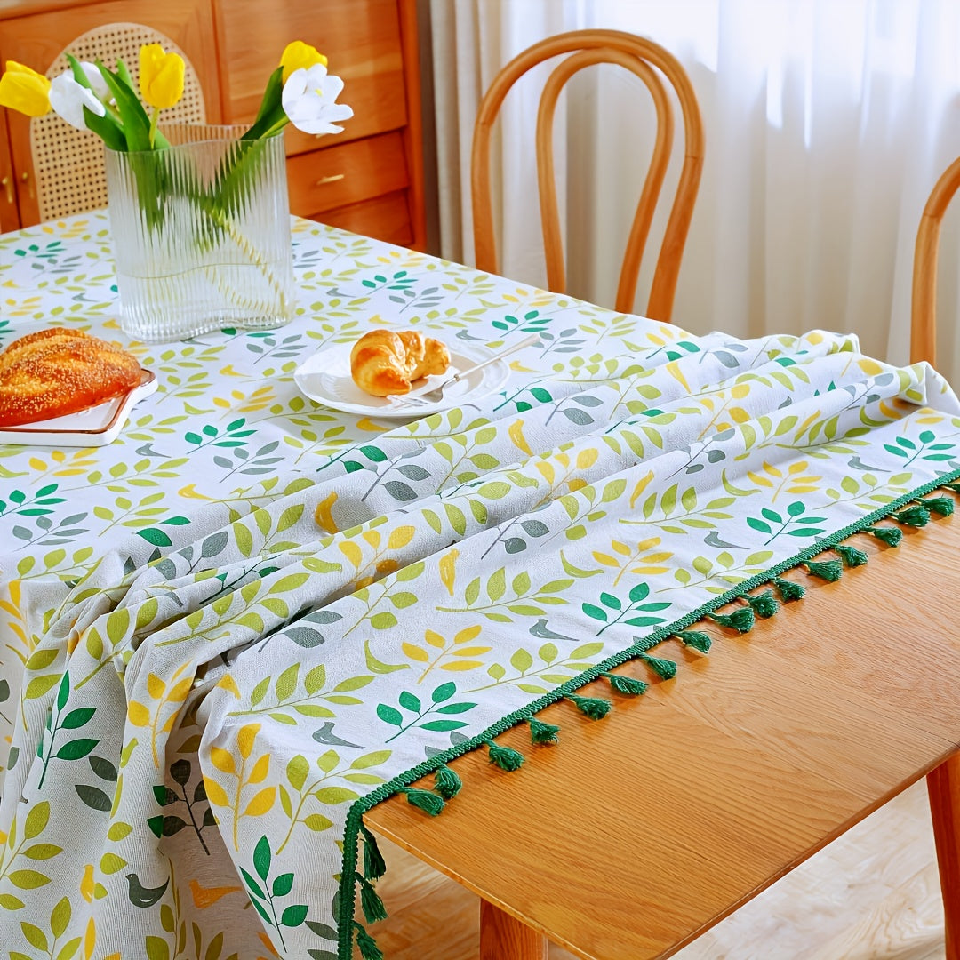 Colorful Leaf Tablecloth Watercolor Rectangular Tablecloth