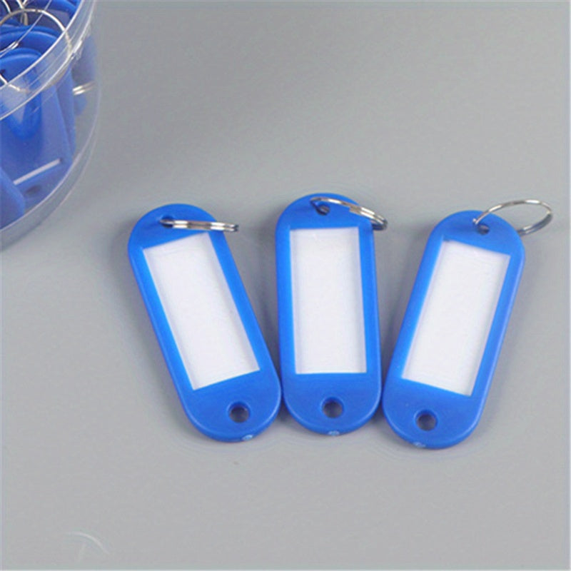 50pcs Key Tags With Split Ring Keyring Labels Fobs Writable Paper Card Keychain