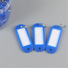 50pcs Key Tags With Split Ring Keyring Labels Fobs Writable Paper Card Keychain