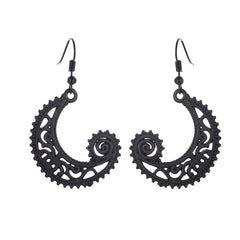 Bohemian Style Moon Hook Earrings Wave Spiral Shape Ear Drops