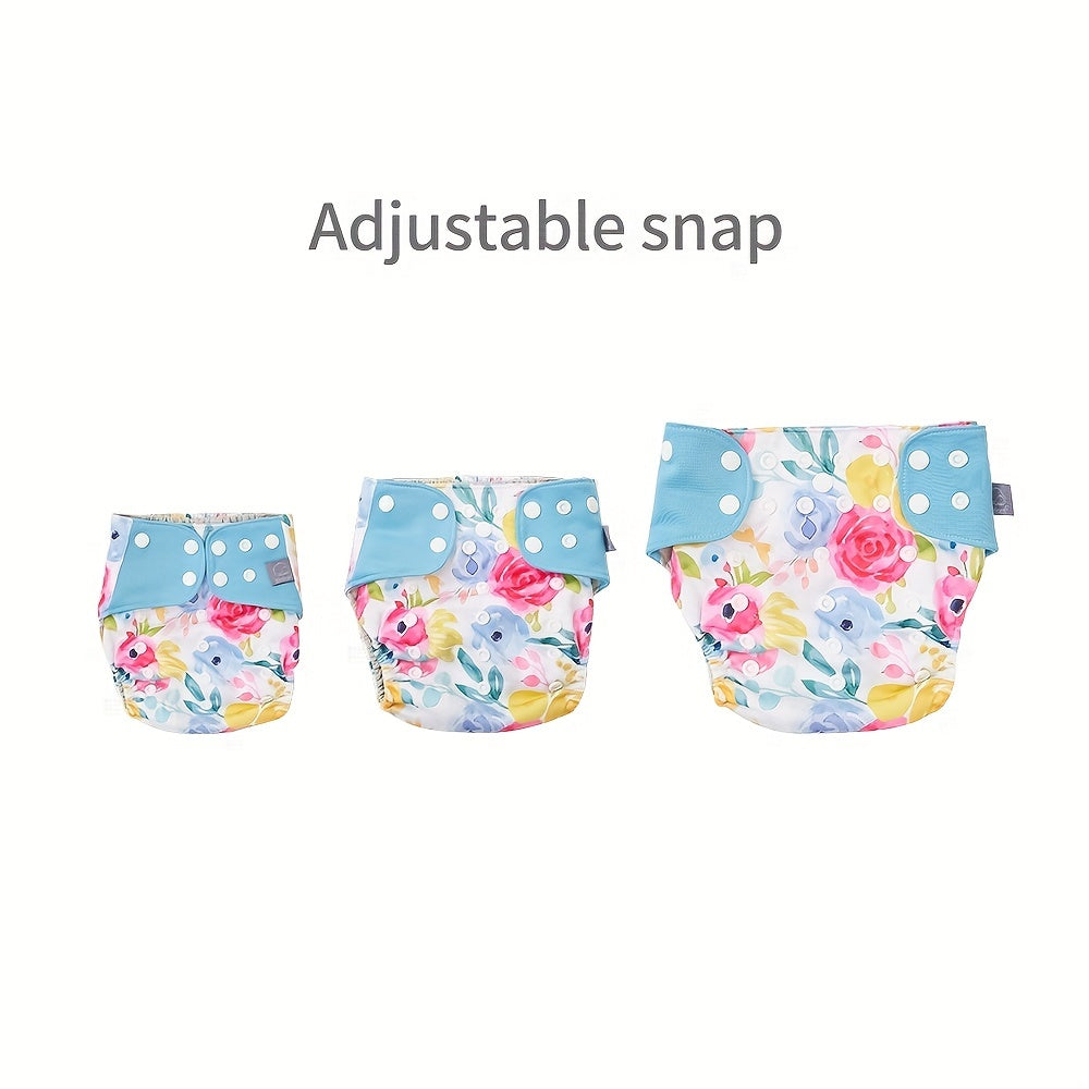Animal Print Waterproof 8pcs Cloth Diapers & Absorbent Inserts