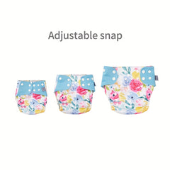 Animal Print Waterproof 8pcs Cloth Diapers & Absorbent Inserts