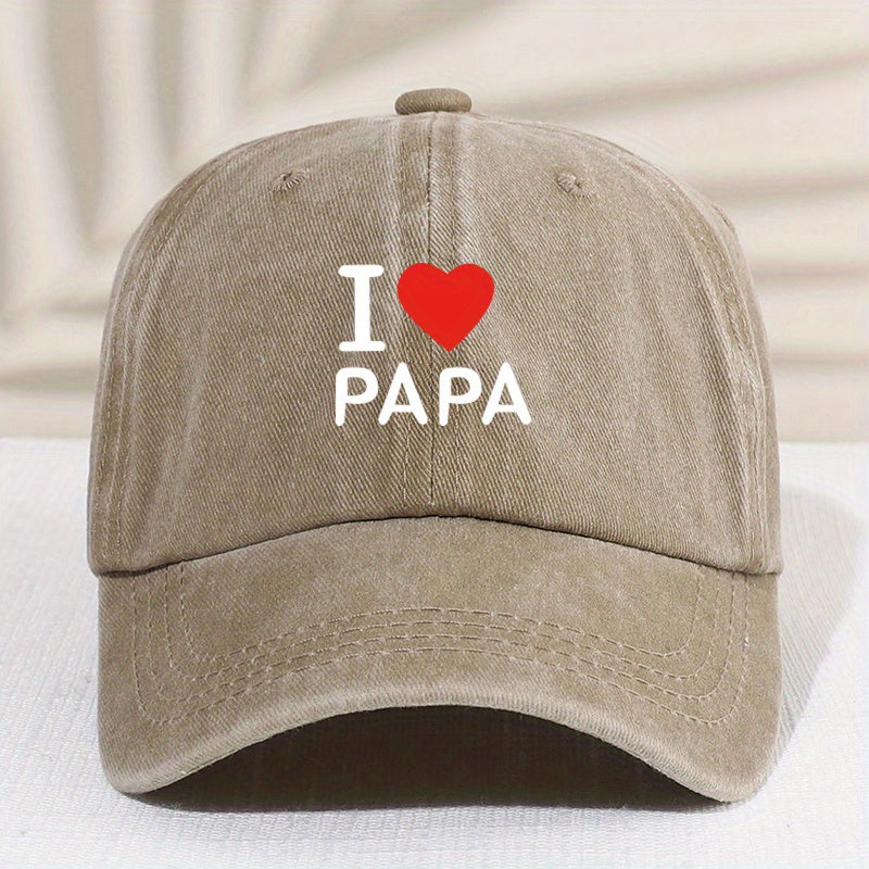 Children's Vintage I Love Dad Baseball Cap Sunscreen Sunshade Peaked Cap