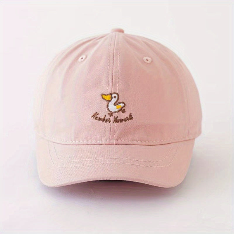 Unisex Sunshade Baseball Cap with Duck Embroidery