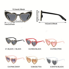 Y2K Heart Sunglasses Rhinestone Candy Gradient Glasses UV400