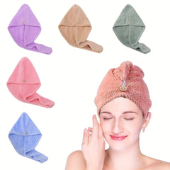 Quick Drying Microfiber Hair Towel with Button