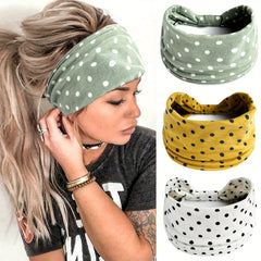 Polka Dot Pattern Hair Band Sports Elastic Hair Band Wide Brim Headband