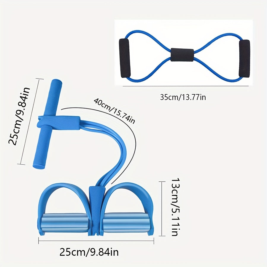 4 Tubes Yoga Pedal Puller Resistance Rope for Tummy Chest Workout