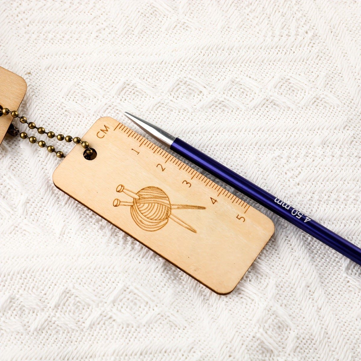 Wood Knitting Needle Gauge & Ruler Tool, 2-10mm