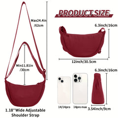 Nylon Crossbody Bag Lightweight Sling Bag Zipper Purse Adjustable Strap