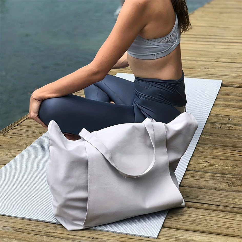 Canvas Yoga Mat Storage Bag Large Capacity Fitness Shoulder Handbag