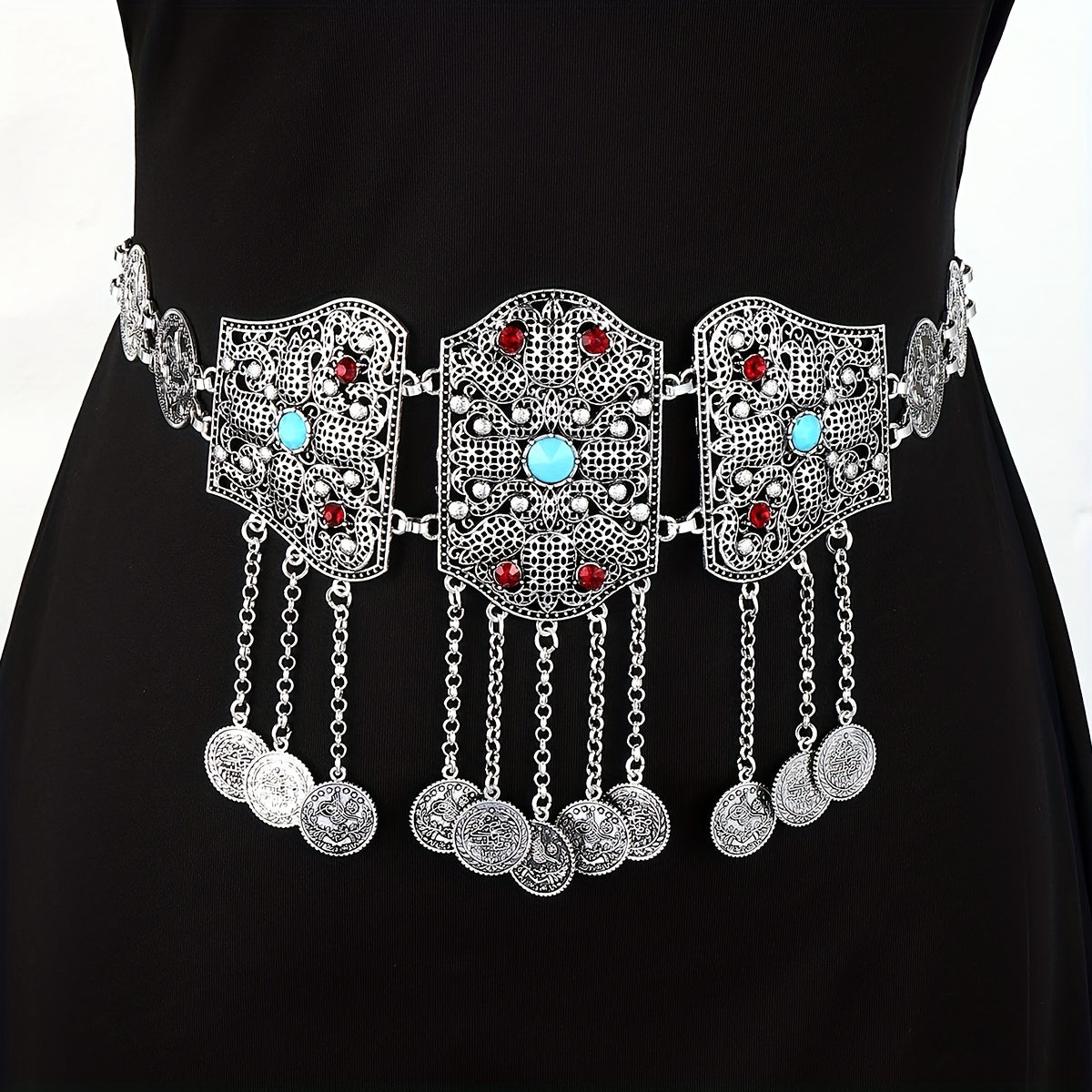 Metal Tassel Waist Chain Ethnic Waistband For Girls
