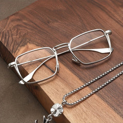 Anti Light Glasses Men's Square Frame Glasses Casual Reading Glasses