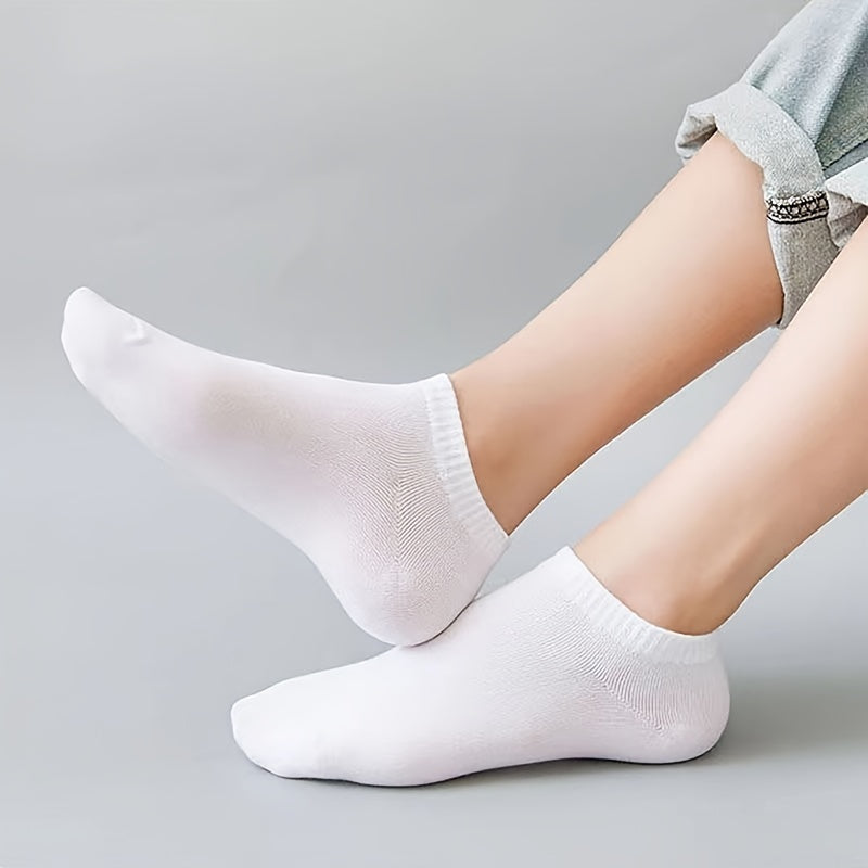 18 Pairs Solid Socks Comfy & Breathable Women's Stockings