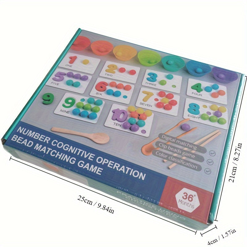 Wooden Number Counting Math Toy for Kids Ages 3-6