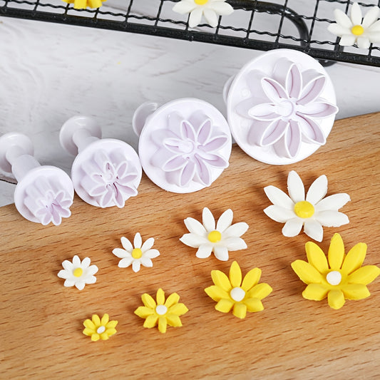 4pcs Flower Fondant Molds for Cake Decorating Baking Tools