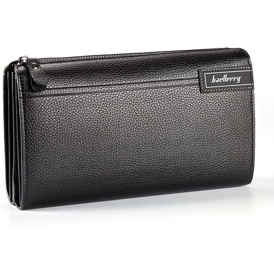Men's Long Leather Wallet Clutch Business Handbag