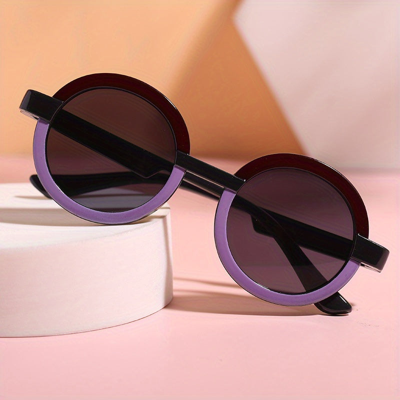 Kids UV Protection Round Frame Dual Gradient Sunglasses