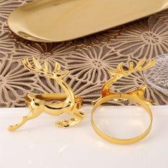 6pcs Christmas Deer Napkin Rings for Table Settings