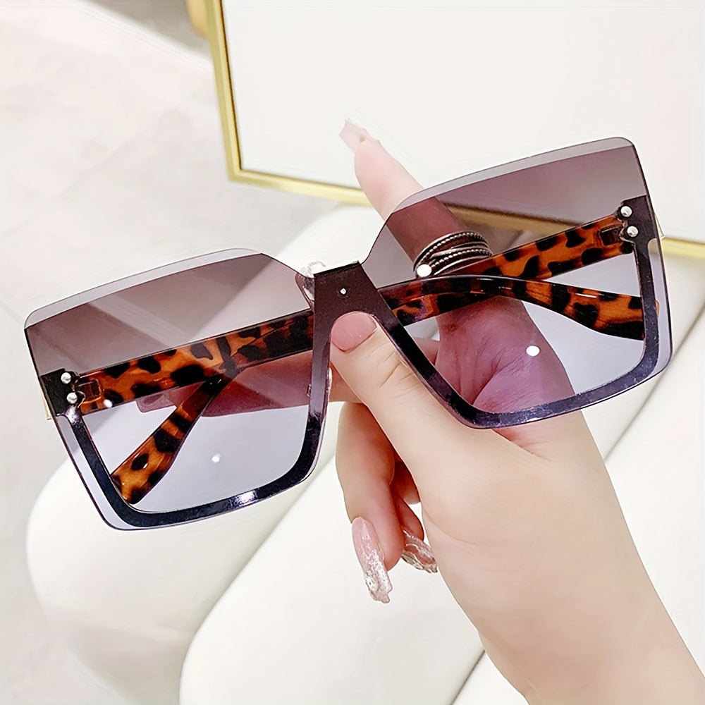 Gradient Metal Semi Rimless Sunglasses UV400