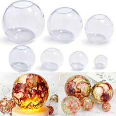 10 Clear Silicone Sphere Molds for Resin Casting - 3D Seamless Large Round