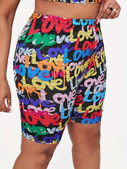 Women's Activewear Letter Print Skinny Shorts for Yoga Running