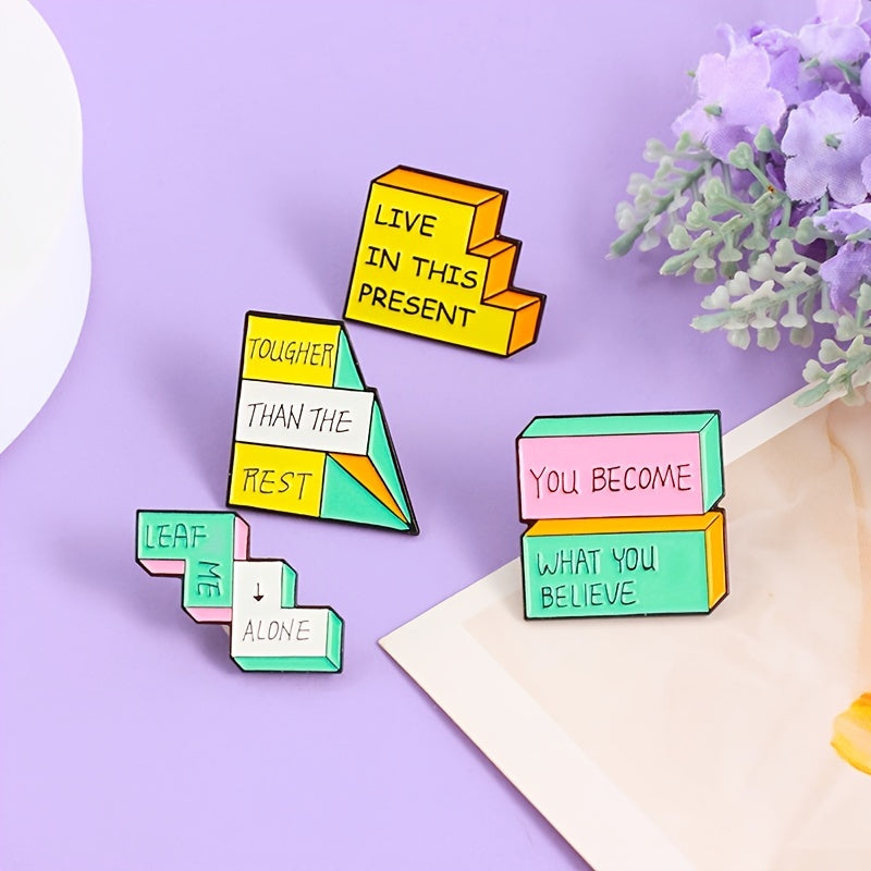 Irregular Geometric Label Brooch for Backpack Clothes