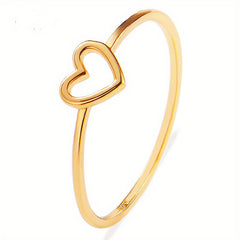 Heart Wave Cuff Ring with Rhinestone Inlay