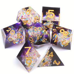 7pcs Crystal Clear Resin Dice Set Polyhedral Dice for Board Games
