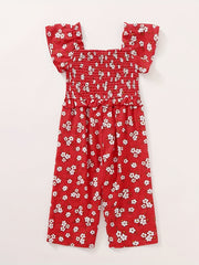 Summer Floral Ruffle Sleeve Baby Girl's Jumpsuit & Woman's Bodysuit