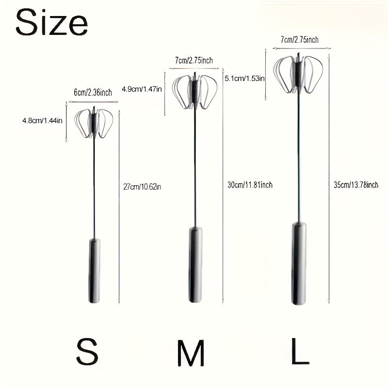 Hand Push Semi Automatic Egg Beater Mixer Whisk