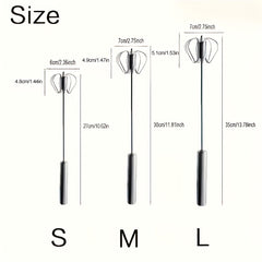 Hand Push Semi Automatic Egg Beater Mixer Whisk