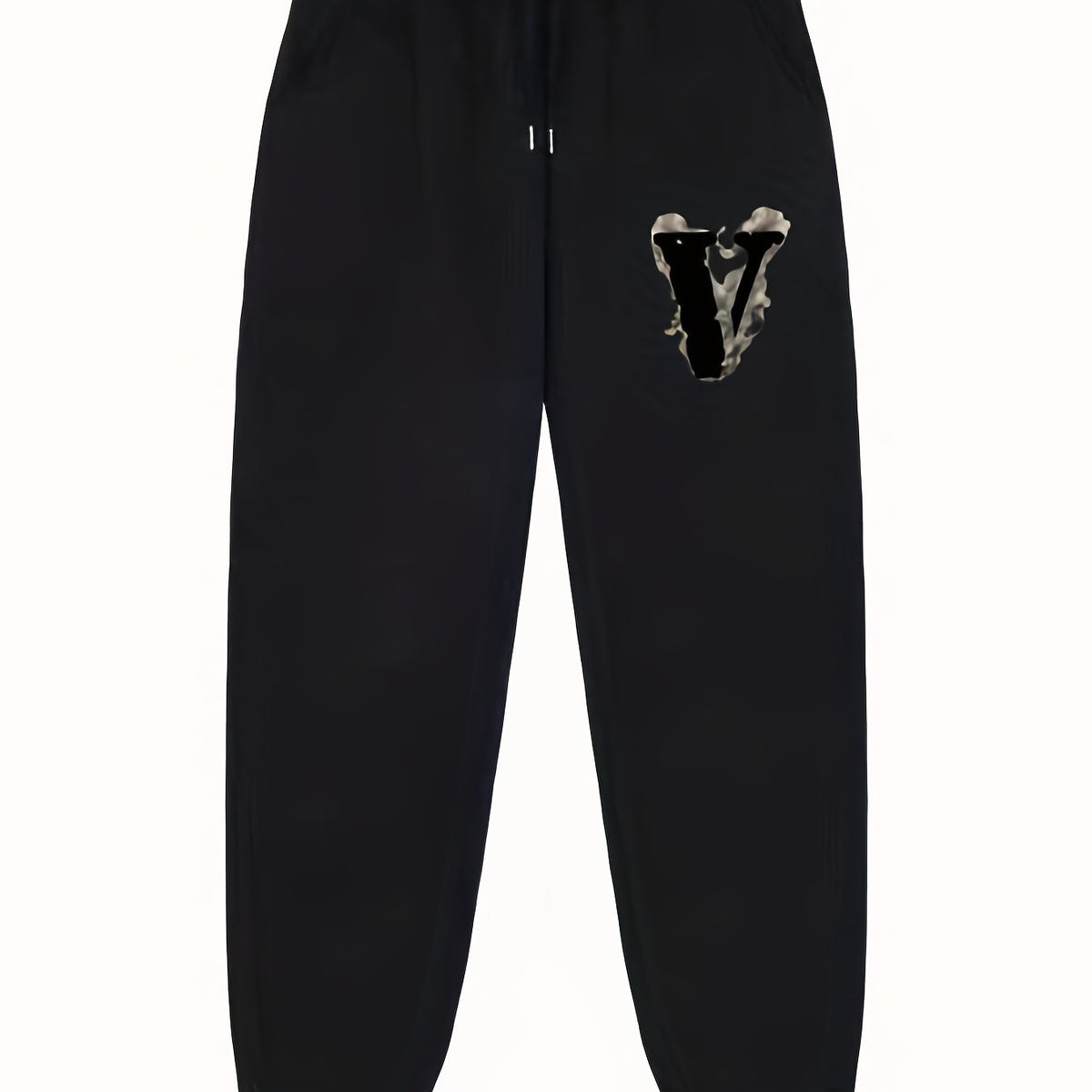 Men's V Print Joggers With Pockets Stretch Waist Casual Pants