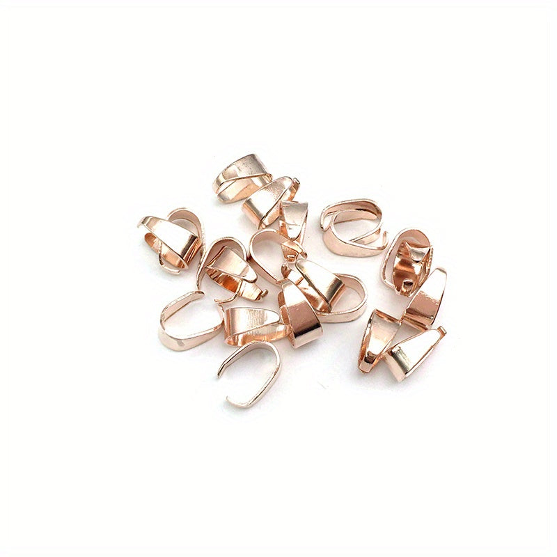 100pcs 6x9mm Metal Pinch Bail Clasps Necklace Hooks 9 Colors Plated DIY Jewelry