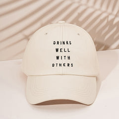 Letters Embroidery Baseball Cap Outdoor Adjustable Hat For Women