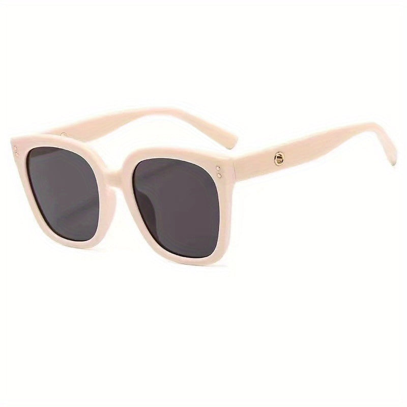 Square Sunglasses Rivet Decor Sun Shades Driving Beach Travel
