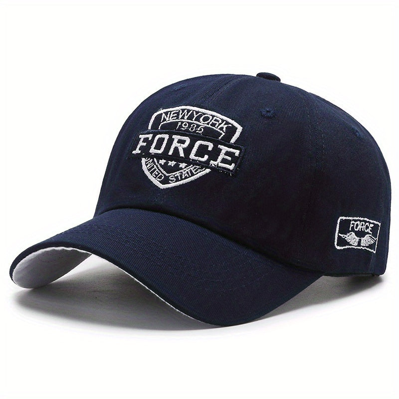 YORK FORCE Baseball Cap Unisex Letter Embroidery Solid Sun Hat