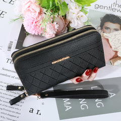 Large Capacity Zipper Coin Purse Clutch Bag with Wristband