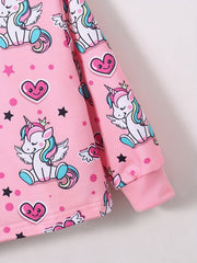 Girl's Cartoon Graphic Hoodie for Spring/Autumn