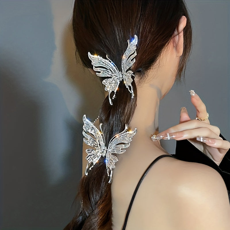 Metal Hair Claw Butterfly Lady Non slip Hollow Shark Claw Thick Hair Accessories