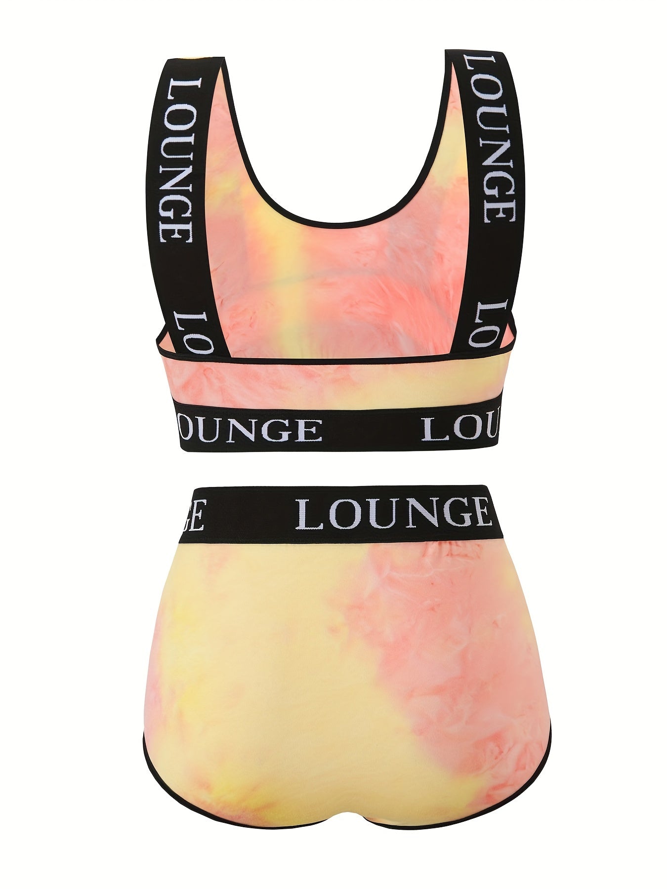  Tie Dye Letter Tape Bra & Panty Set